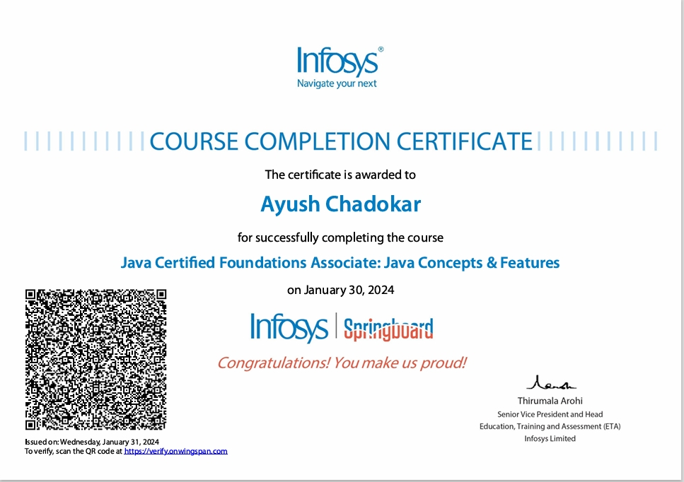 second certificate
